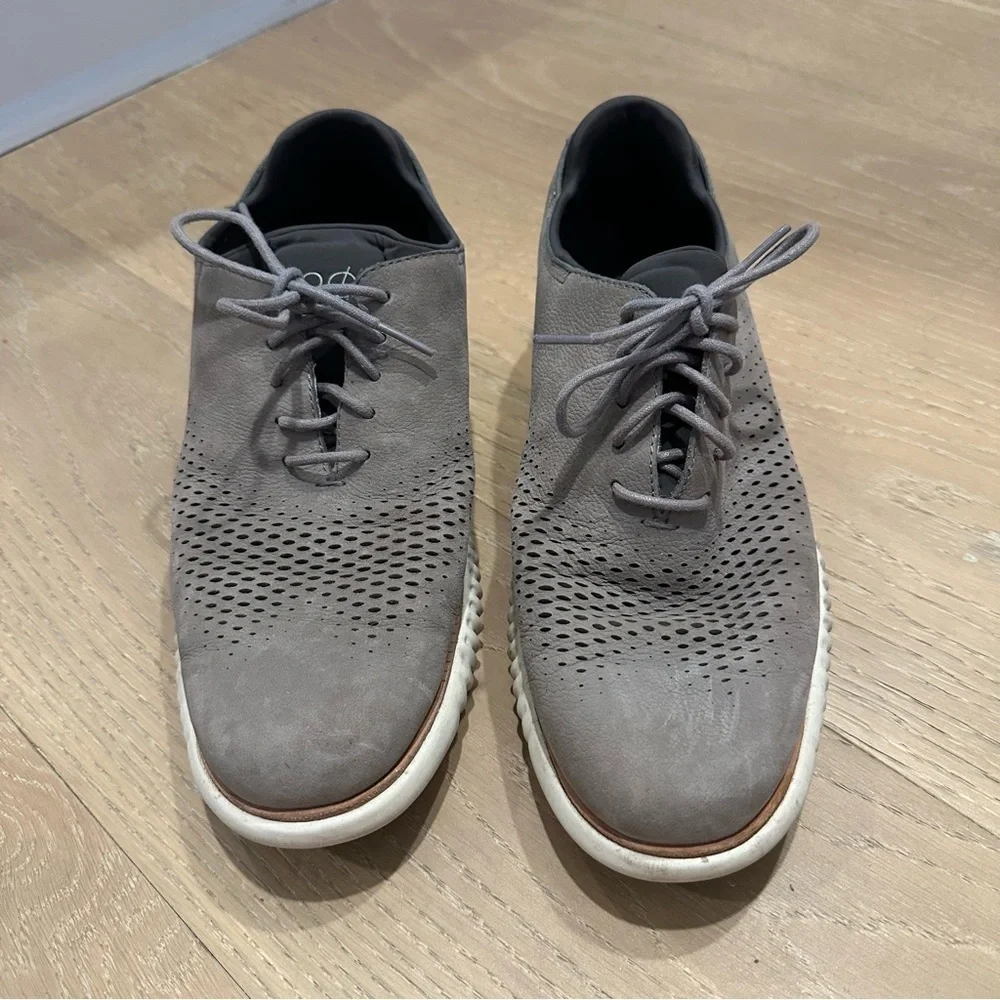Cole Haan 2.0 Grand Gray Casual Shoes Fashion Sneakers Men's Size 8.5 Suede